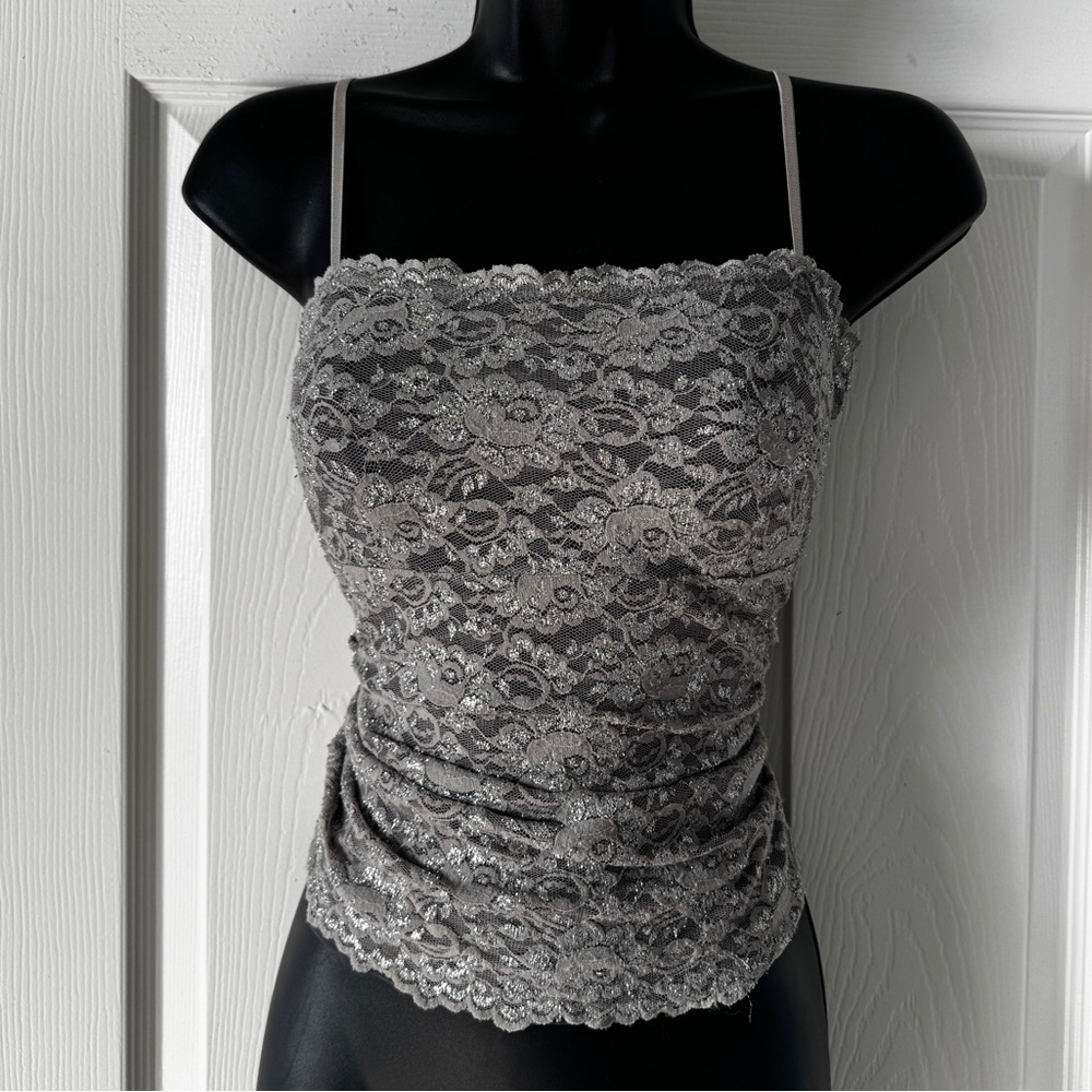 Vintage Y2K New York & Company Lace Cami Tank Top Size S Fairy Coquette Babydoll